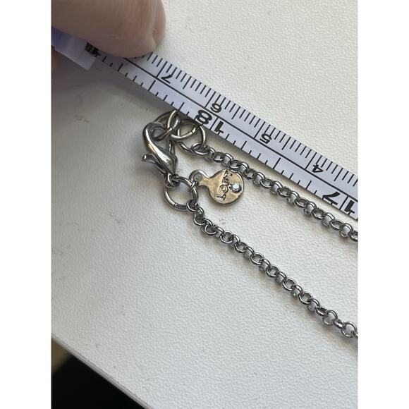 LOFT Silver Tone & Crystal Druzy Station Disc 36” Necklace - Picture 4 of 5